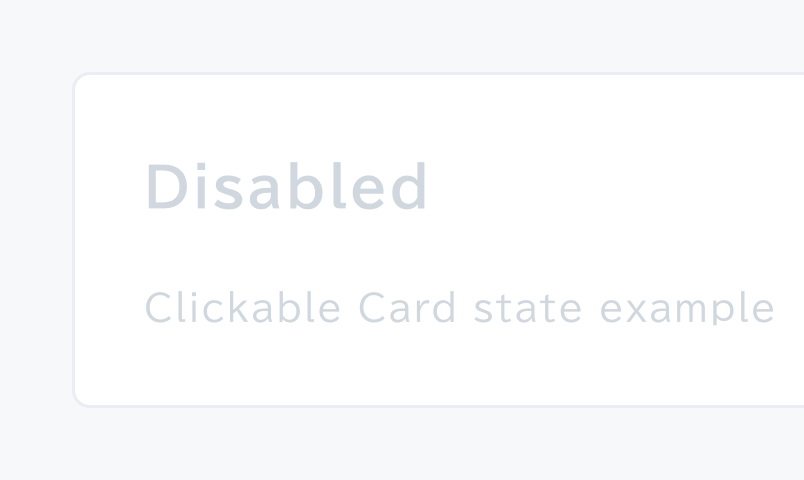 Disabled状態のCard。半透明状態のCardです。