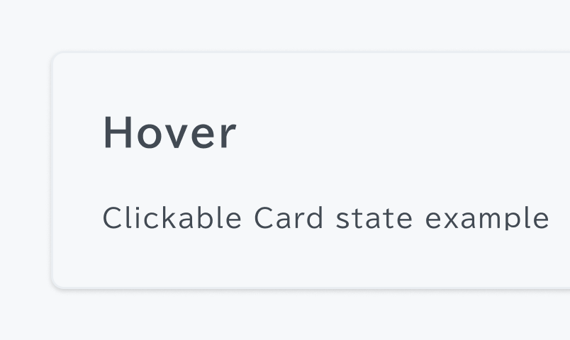 Hover状態のCard。グレーを基調としたCardです。