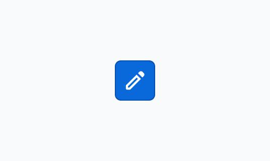 Enable状態のButton。青色を基調としたSolidスタイルのアイコンボタンです。