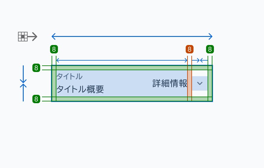 Information Listの寸法仕様を示す図。