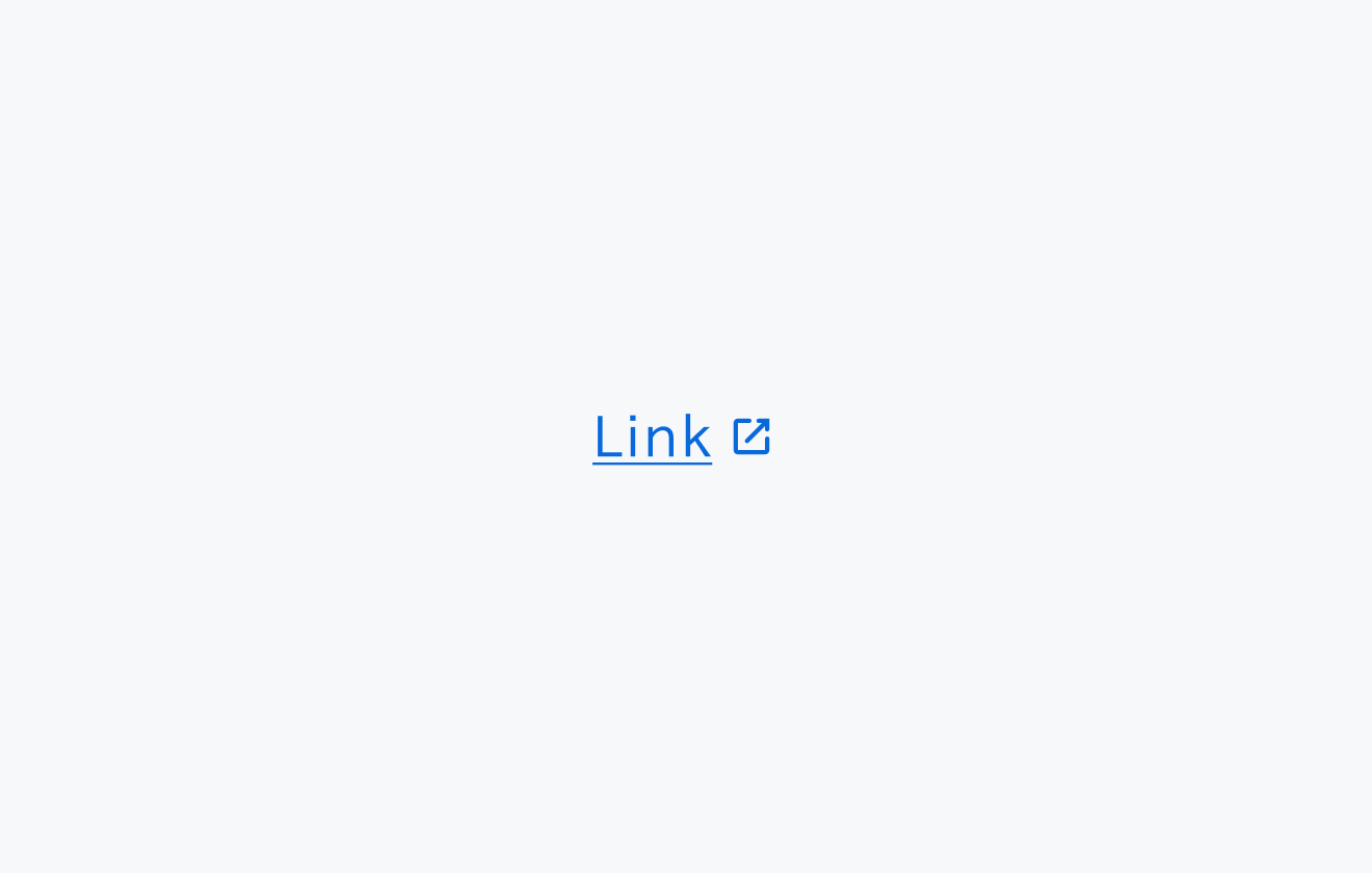 isOpenInNew trueの状態。青い下線付きの「Link」というテキストリンクと、末尾に新規ウィンドウ・タブで開くことを表す外部リンクアイコンが表示されています。