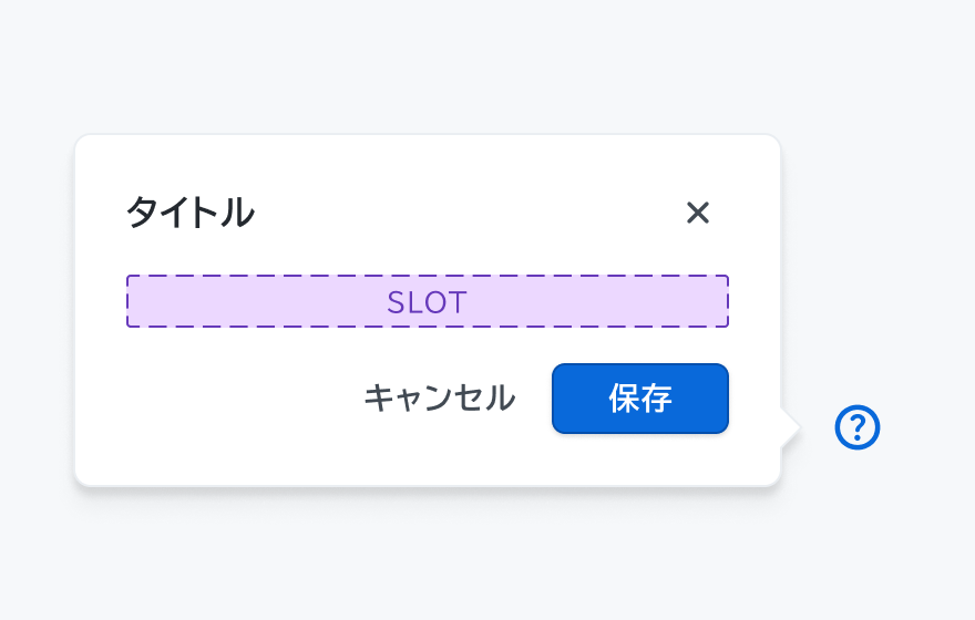 Placement left-startの状態。トリガーの左側上部にポップオーバーが配置されています。