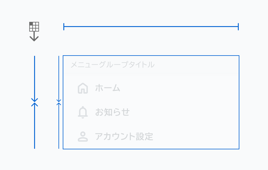 Unitsの寸法仕様を示す図。